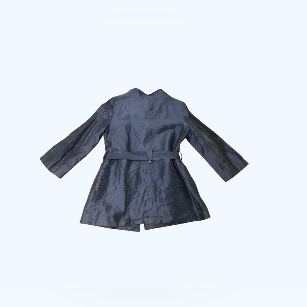 Talbots Collection Navy Linen Blend Jacket Italian Fabric Flawed Size 10 - Picture 12 of 12